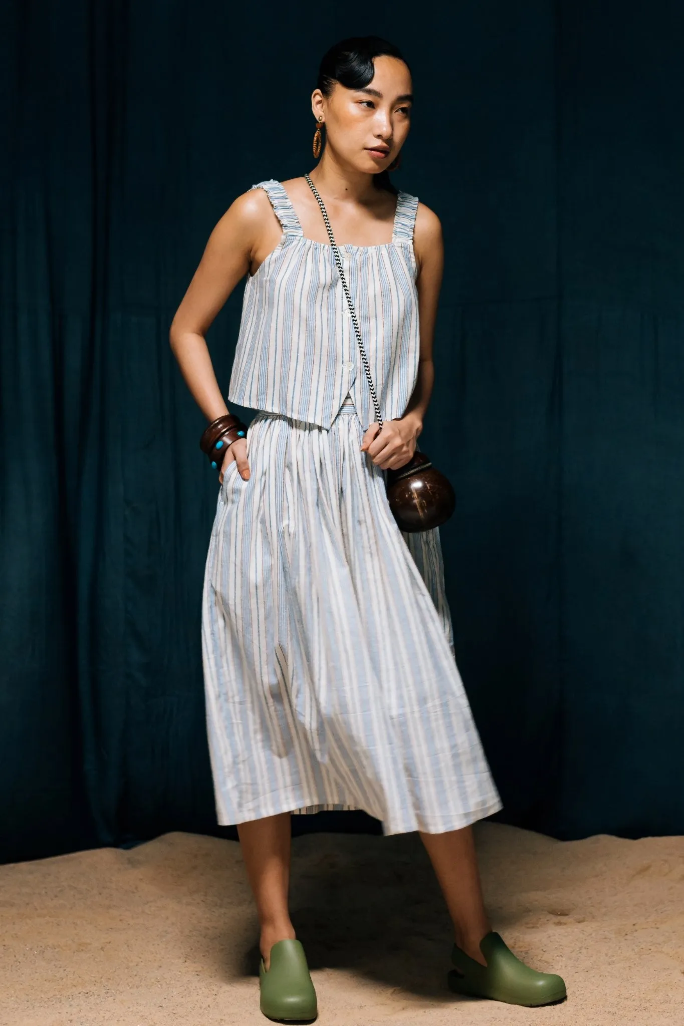 Lolita - Striped Knee Length Skirt