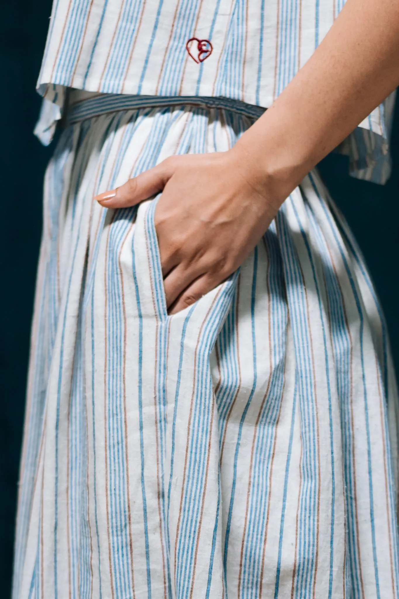 Lolita - Striped Knee Length Skirt