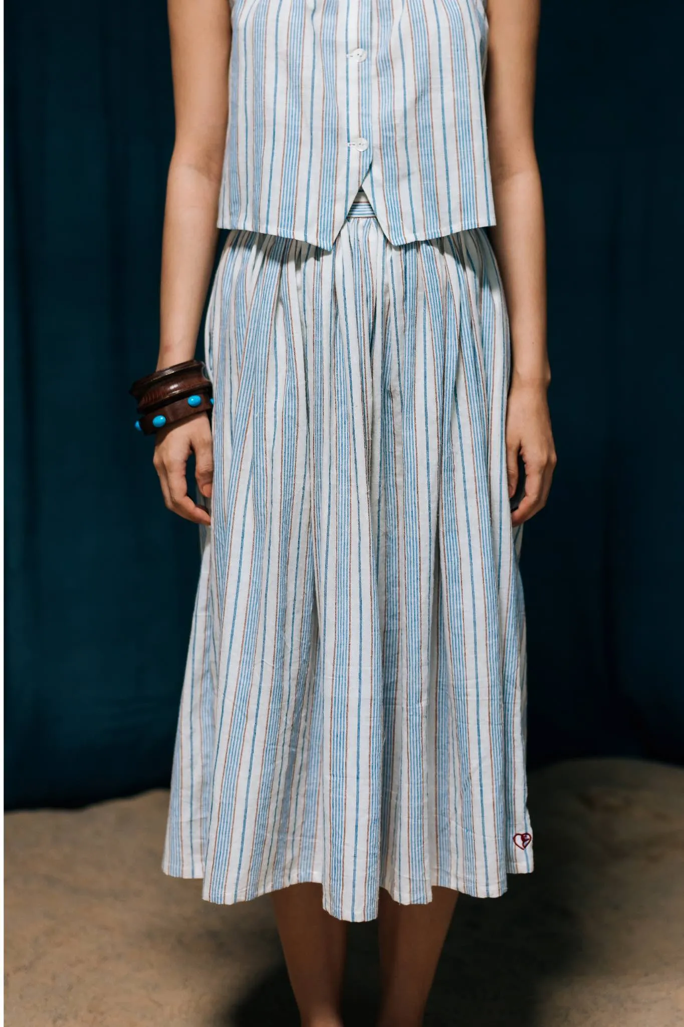 Lolita - Striped Knee Length Skirt