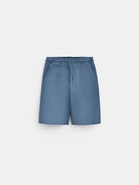 Loose Fit Ribbed Shorts - Coronet Blue
