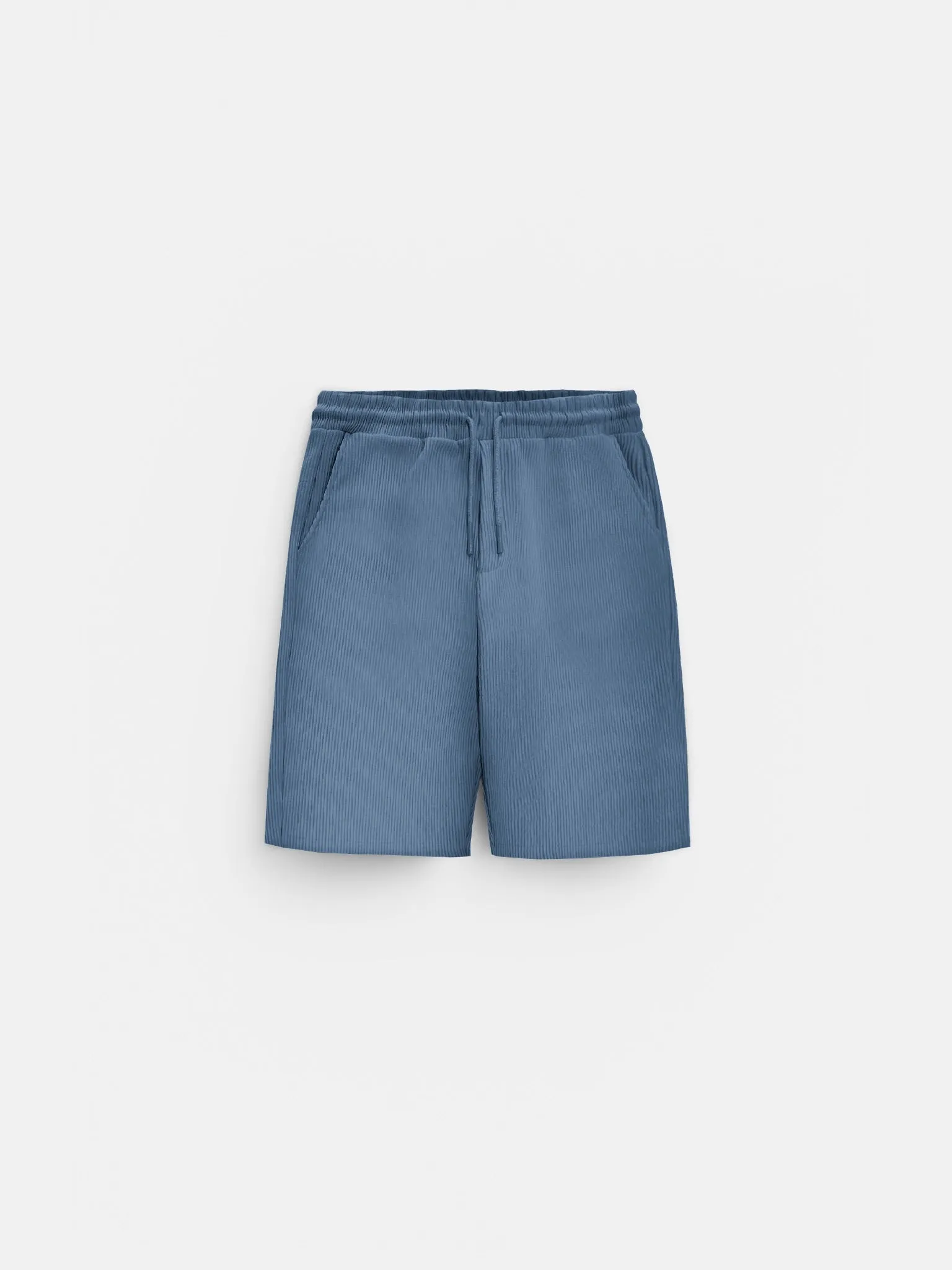 Loose Fit Ribbed Shorts - Coronet Blue