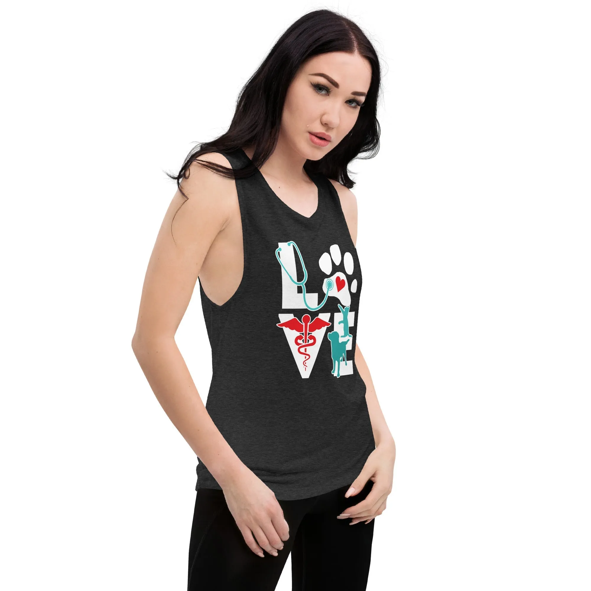 Love cat and dog Ladies’ Muscle Tank