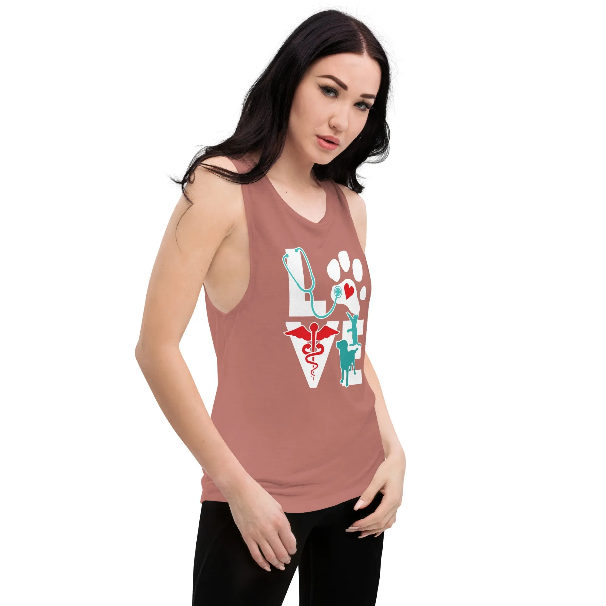 Love cat and dog Ladies’ Muscle Tank