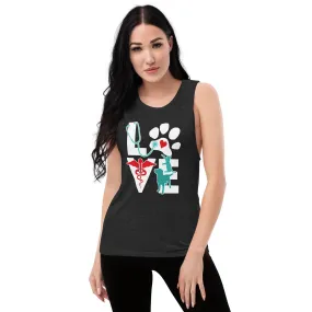 Love cat and dog Ladies’ Muscle Tank