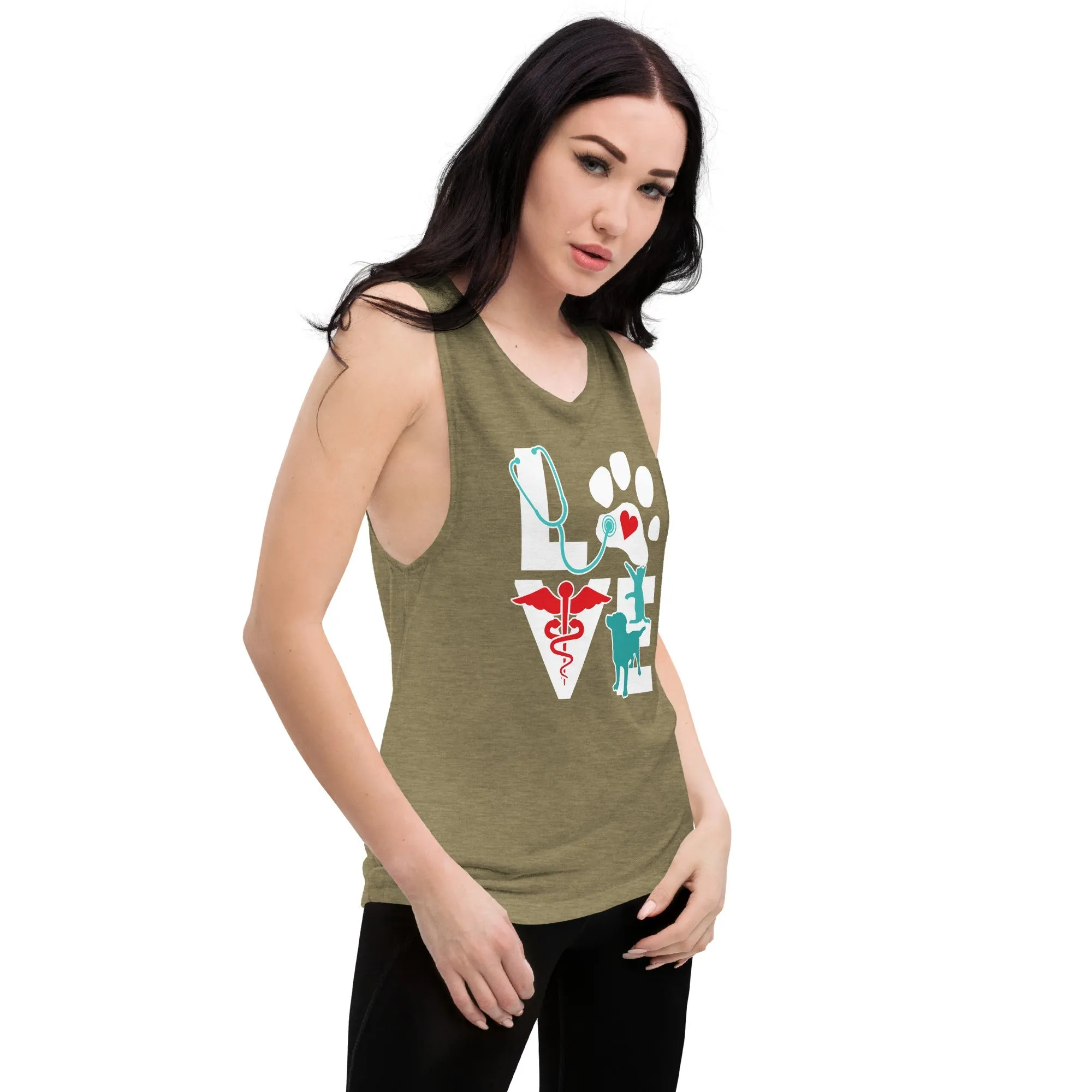 Love cat and dog Ladies’ Muscle Tank