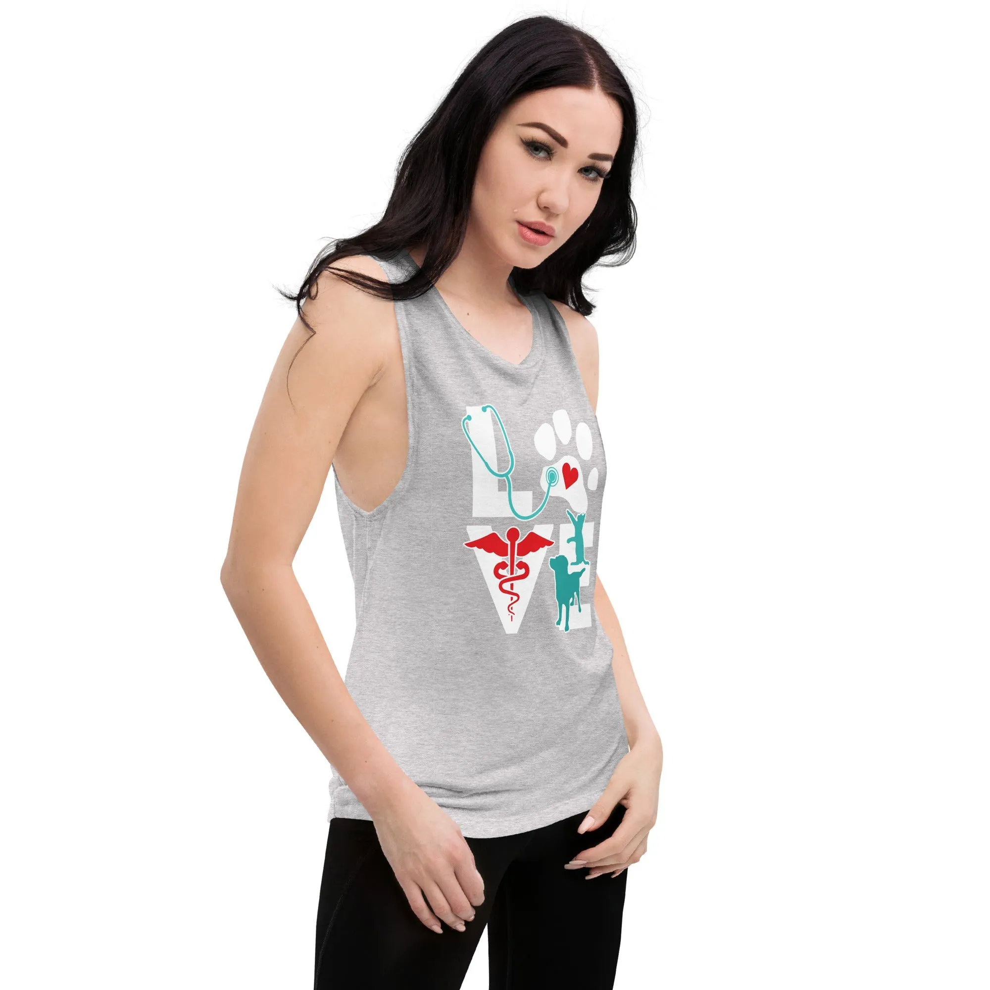 Love cat and dog Ladies’ Muscle Tank