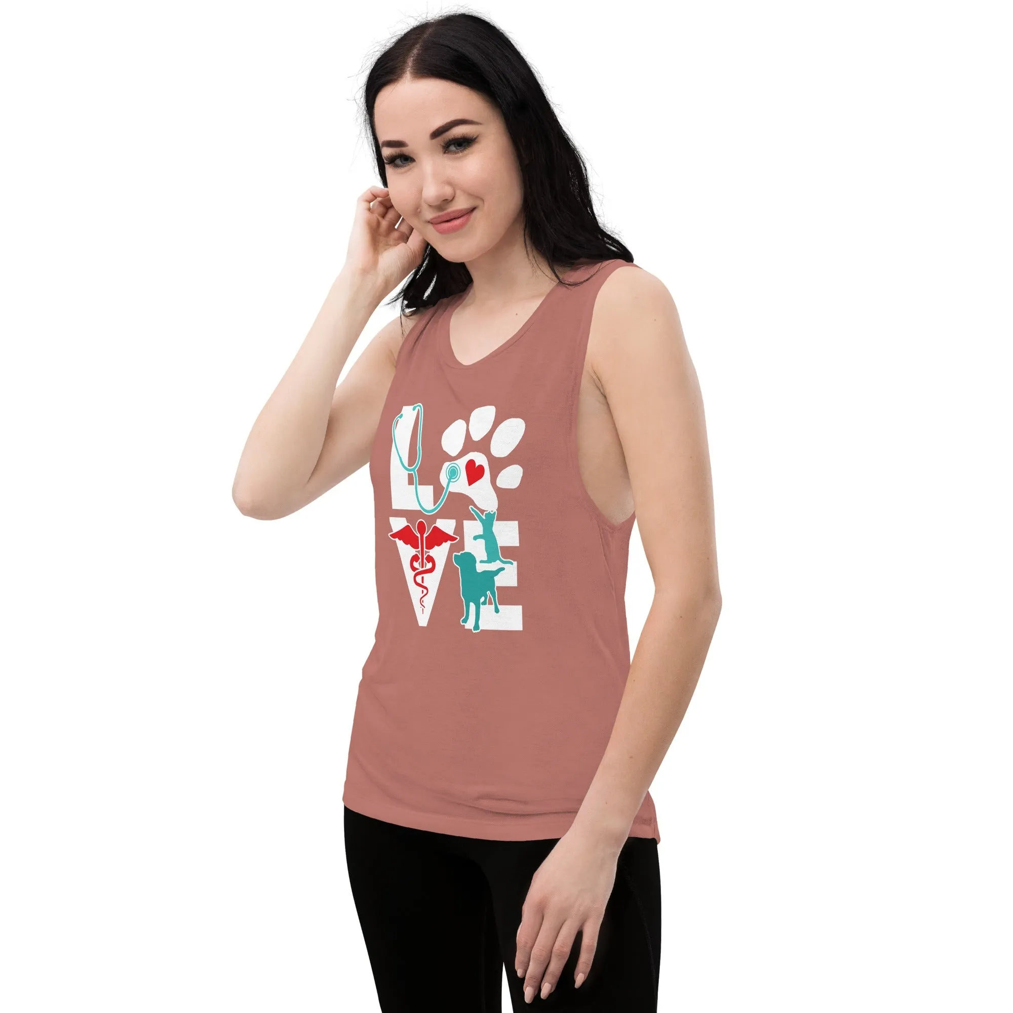 Love cat and dog Ladies’ Muscle Tank