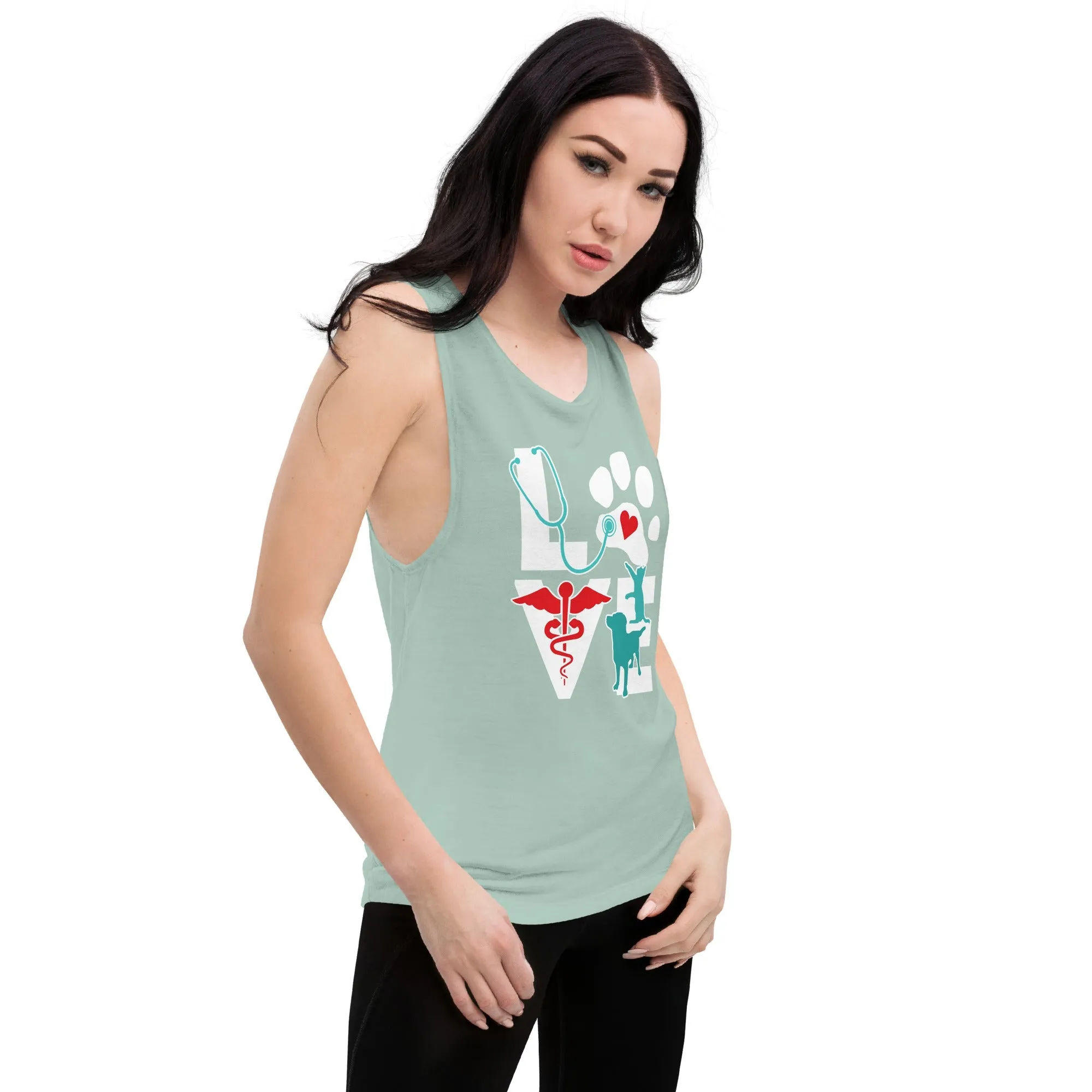 Love cat and dog Ladies’ Muscle Tank