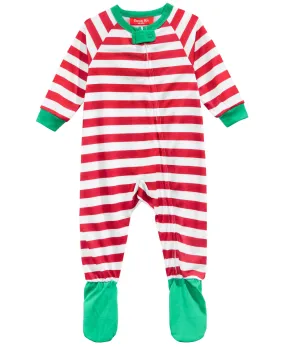 Matching Infant Holiday Stripe Footed Pajamas