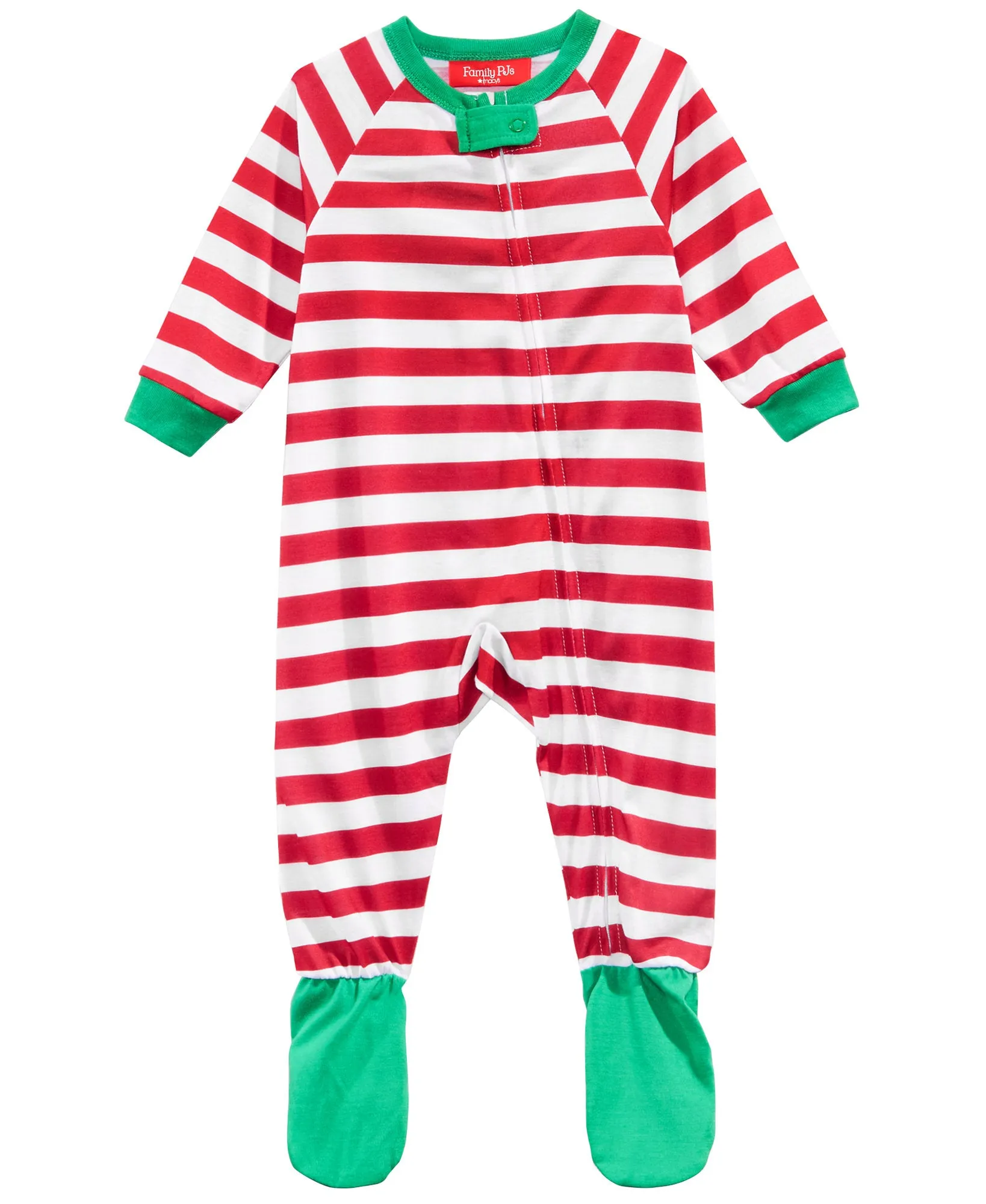 Matching Infant Holiday Stripe Footed Pajamas