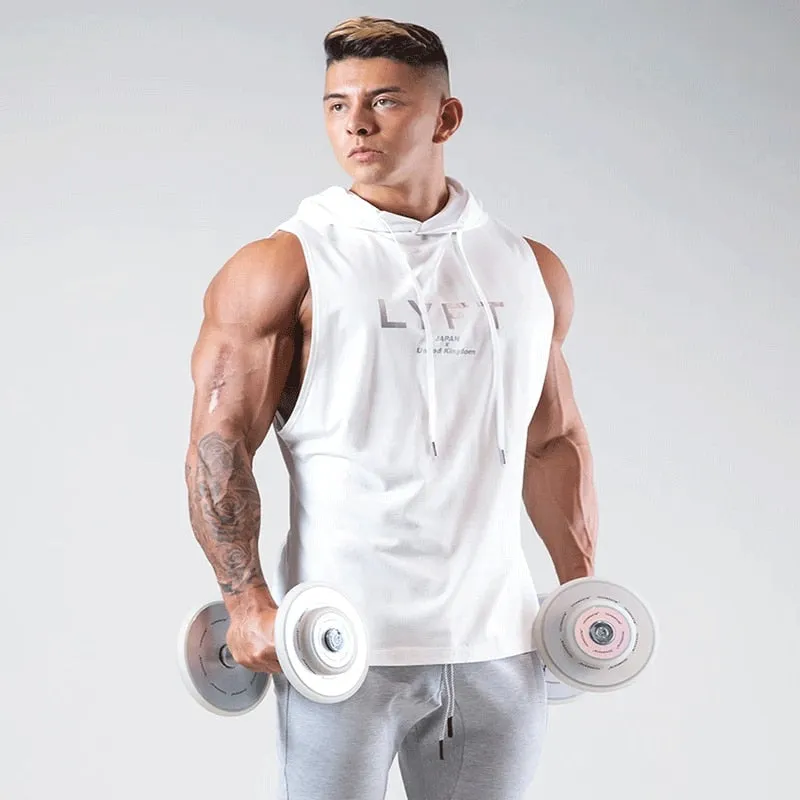 Mens Bodybuilding Hooded Tank Top Cotton sleeveless Vest Summer Gyms Fitness Workout Casual Fashion Brand Tops Clothing