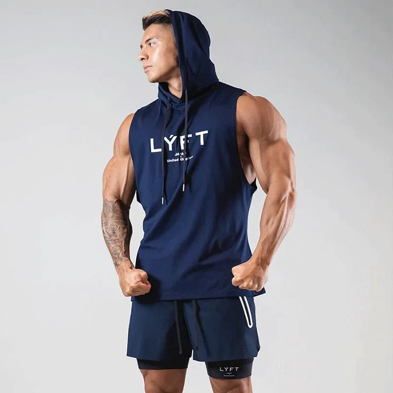 Mens Bodybuilding Hooded Tank Top Cotton sleeveless Vest Summer Gyms Fitness Workout Casual Fashion Brand Tops Clothing
