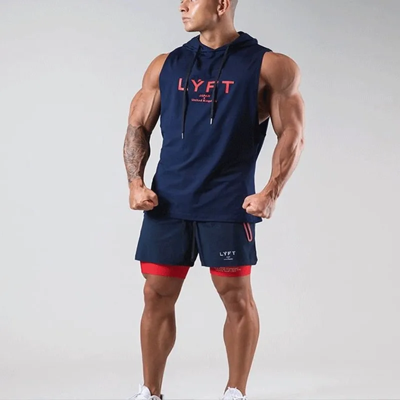 Mens Bodybuilding Hooded Tank Top Cotton sleeveless Vest Summer Gyms Fitness Workout Casual Fashion Brand Tops Clothing