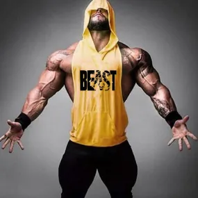 Men's Gym Fitness Cotton hooded Tank tops
