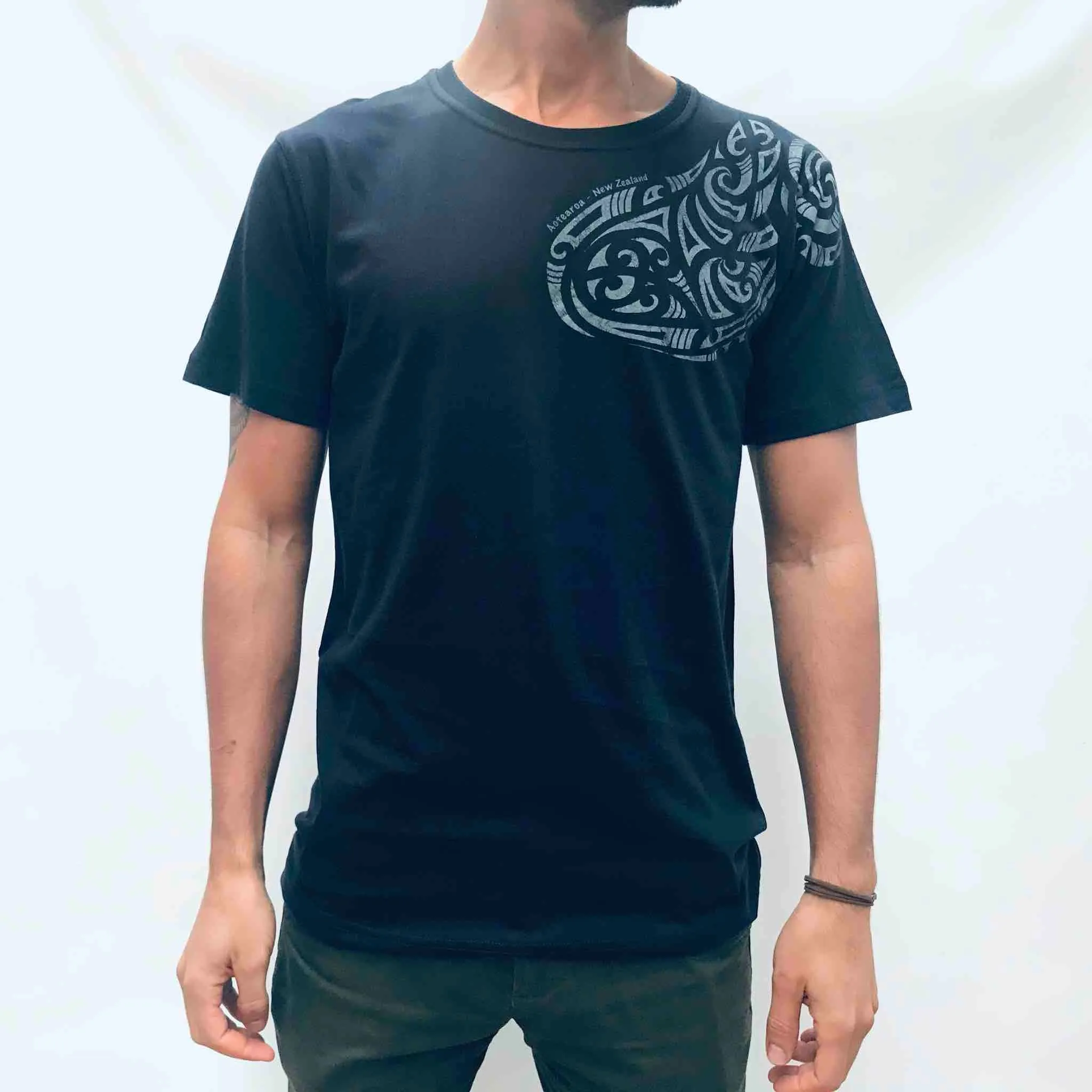 Mens Maori T Shirt - Shoulder Tattoo
