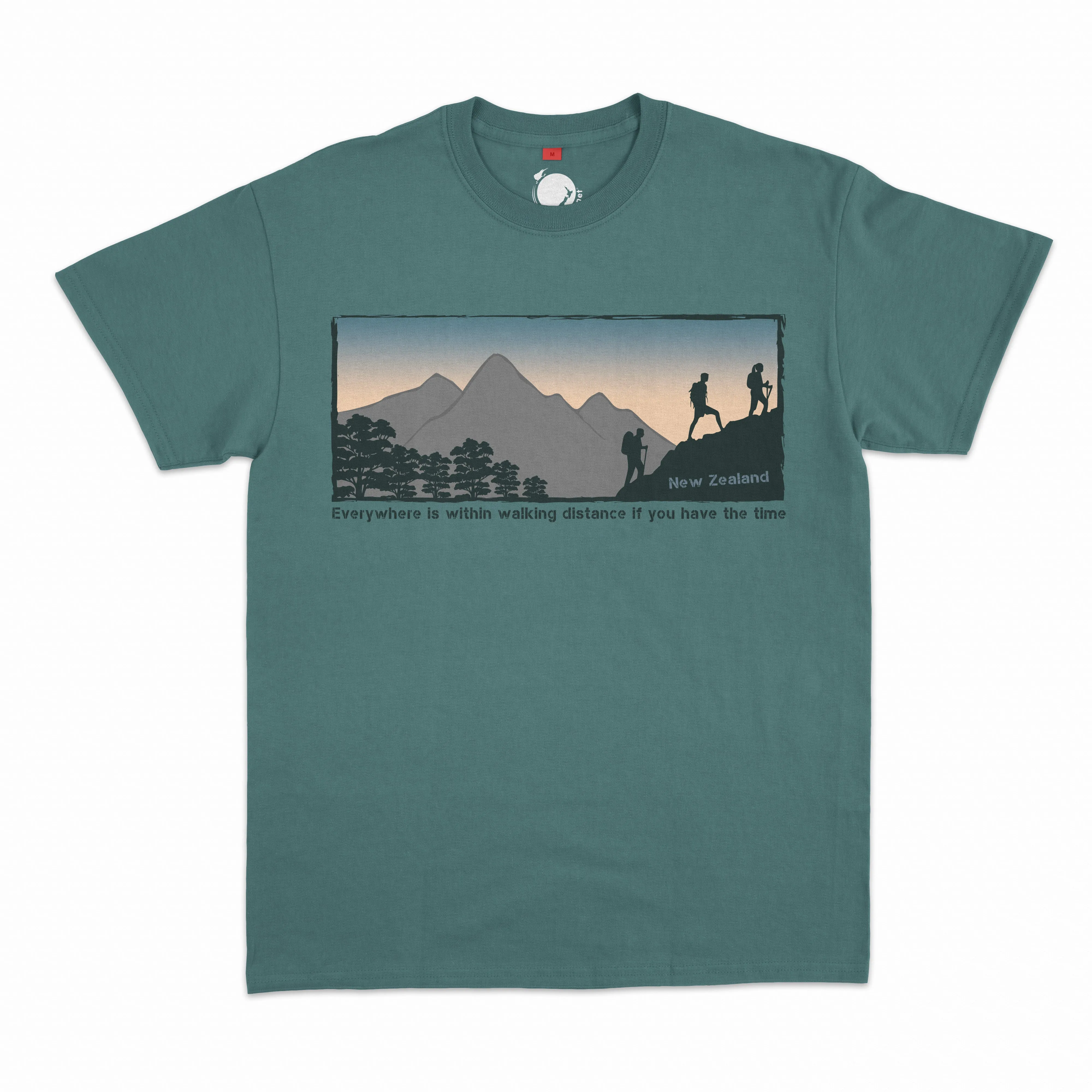 Mens New Zealand T Shirt - Mountain Hiking