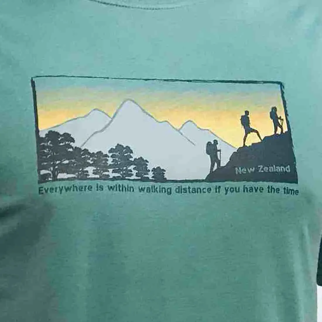 Mens New Zealand T Shirt - Mountain Hiking