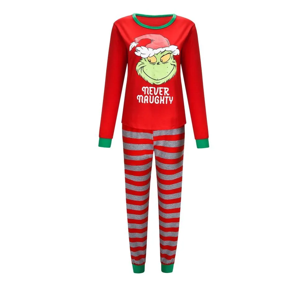 Merry Christmas Family Striped Pajama Set