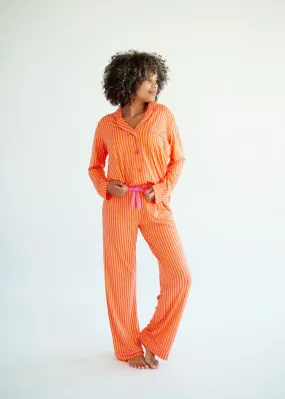 Middle of the Night Pajamas - Orange and Pink Stripe
