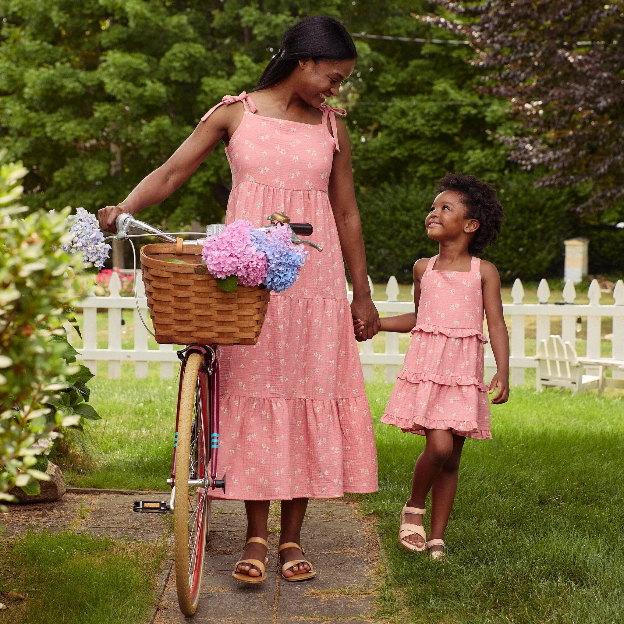 Mommy & Me Pink Raspberries Gauze Dresses Bundle