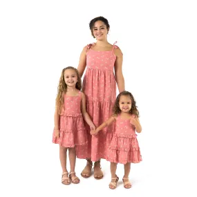 Mommy & Me Pink Raspberries Gauze Dresses Bundle