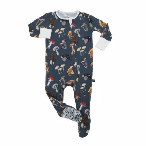 Moody Mushrooms Footed Bamboo Pajamas