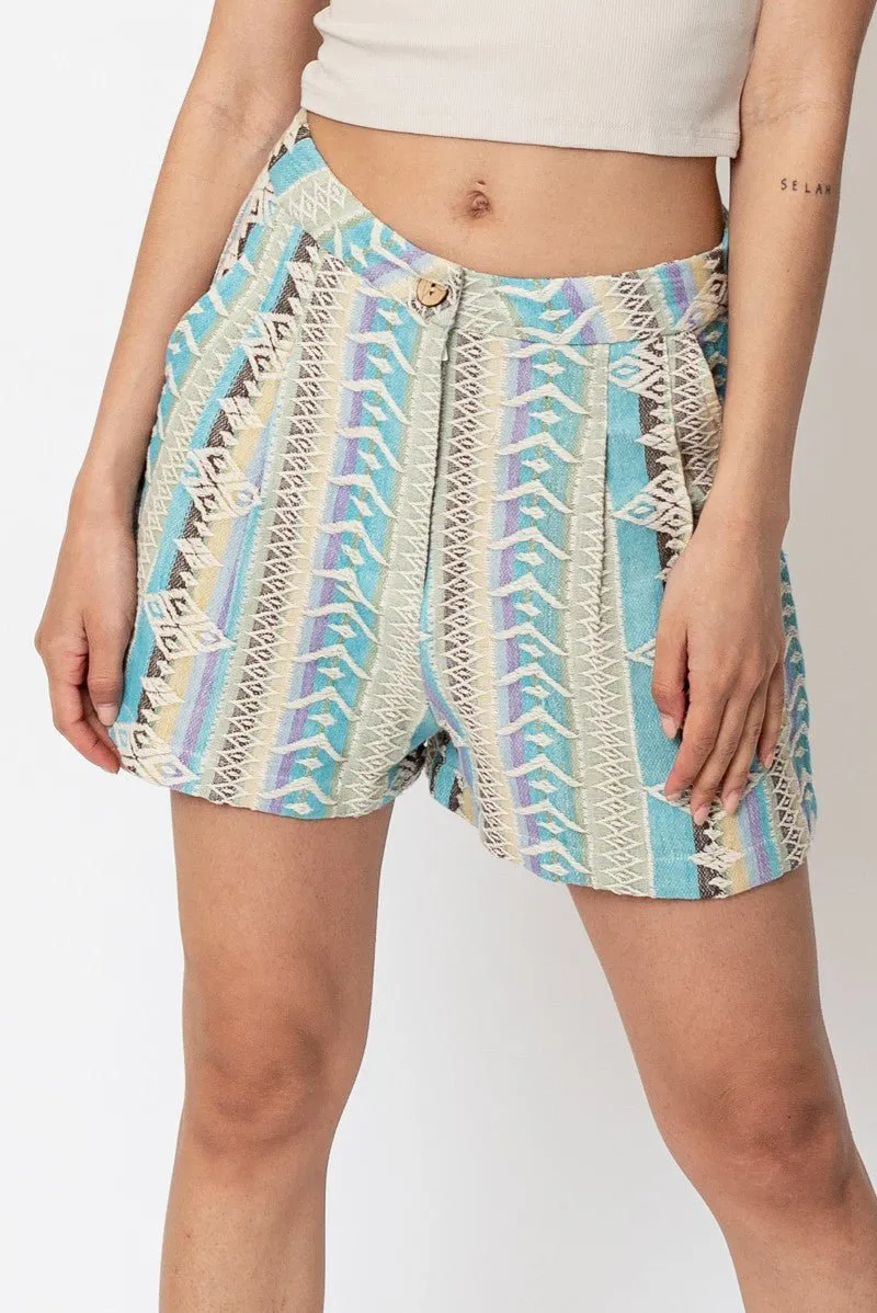 Multi Color Embroidered Cotton Shorts
