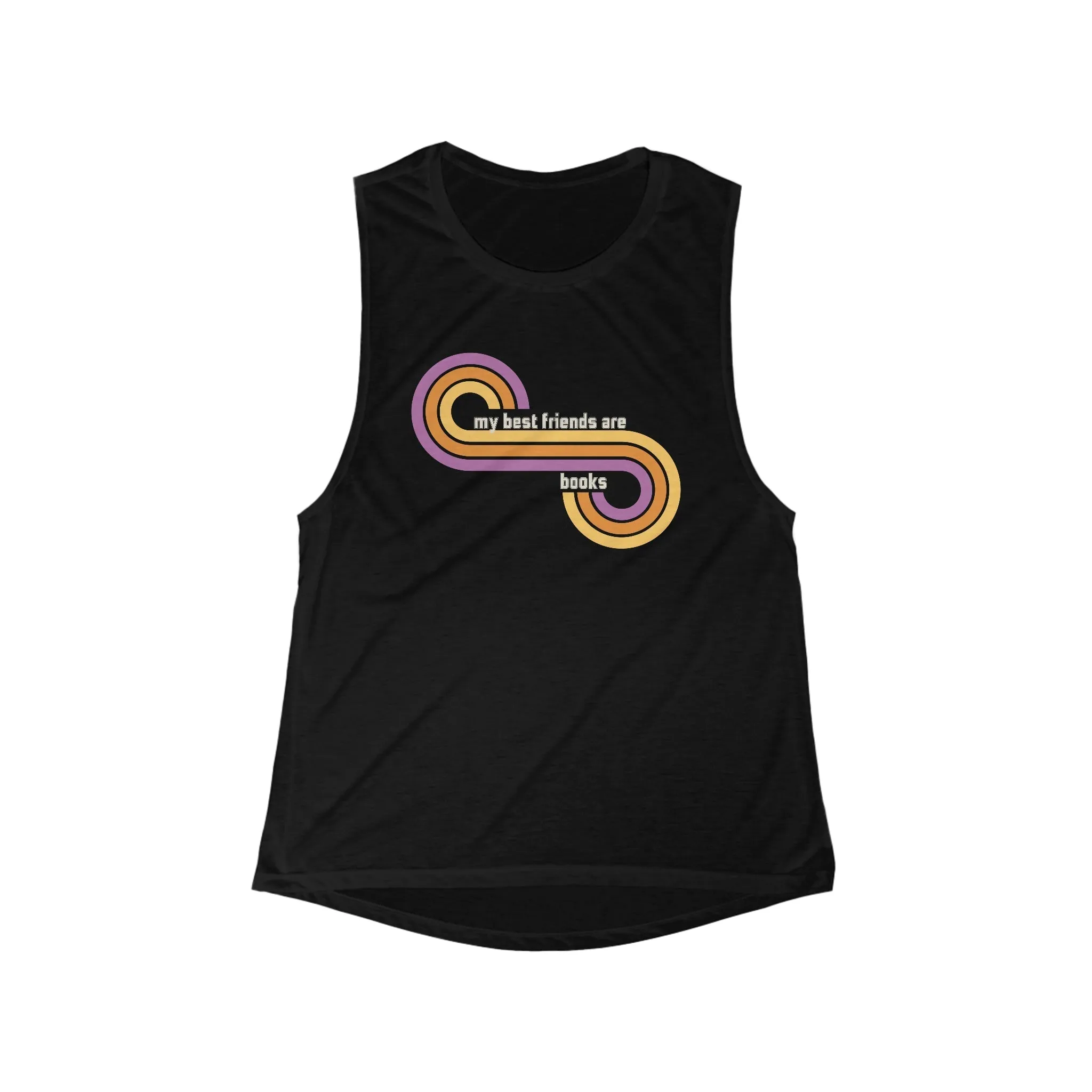 My Best Friends Are Books Women's Flowy Scoop Muscle Tank