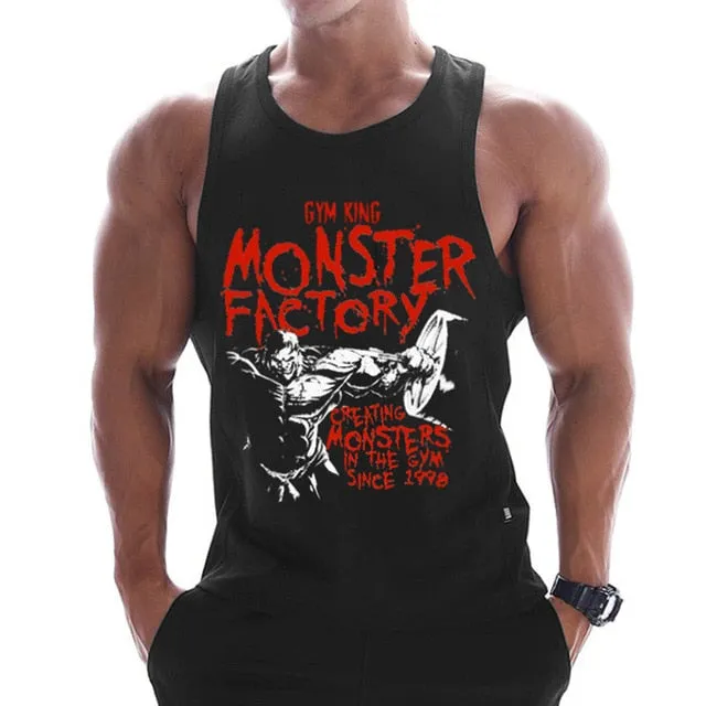 New gyms clothing cotton bodybuilding tank top bodybuilder mens tops sleeveless