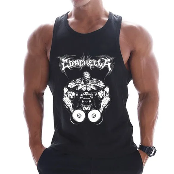 New gyms clothing cotton bodybuilding tank top bodybuilder mens tops sleeveless