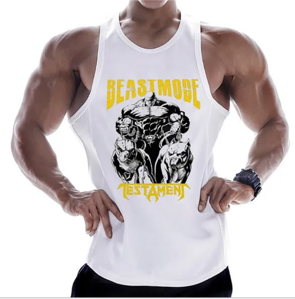 New gyms clothing cotton bodybuilding tank top bodybuilder mens tops sleeveless