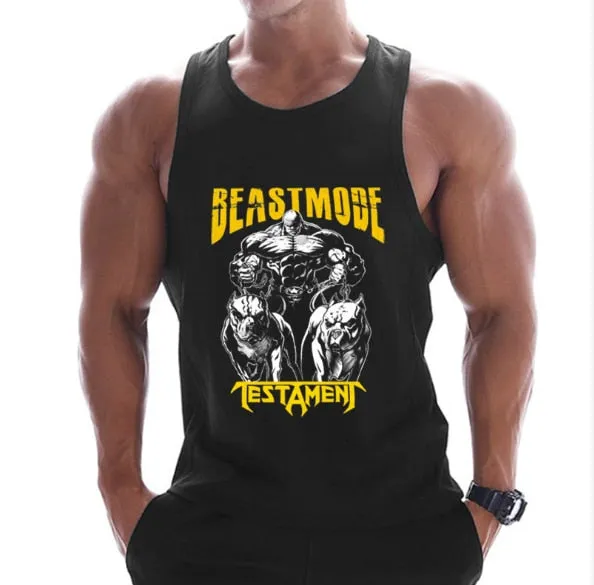 New gyms clothing cotton bodybuilding tank top bodybuilder mens tops sleeveless