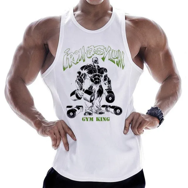 New gyms clothing cotton bodybuilding tank top bodybuilder mens tops sleeveless