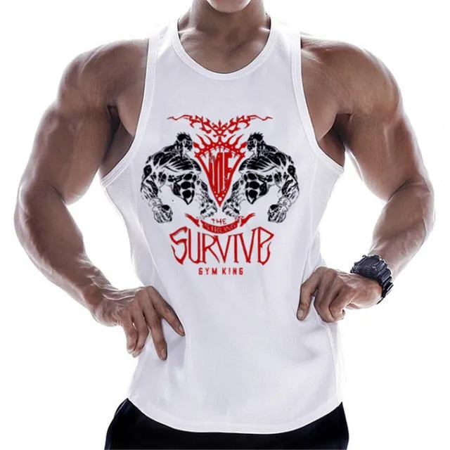 New gyms clothing cotton bodybuilding tank top bodybuilder mens tops sleeveless