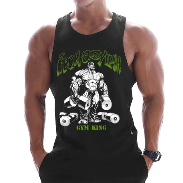 New gyms clothing cotton bodybuilding tank top bodybuilder mens tops sleeveless