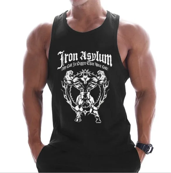 New gyms clothing cotton bodybuilding tank top bodybuilder mens tops sleeveless