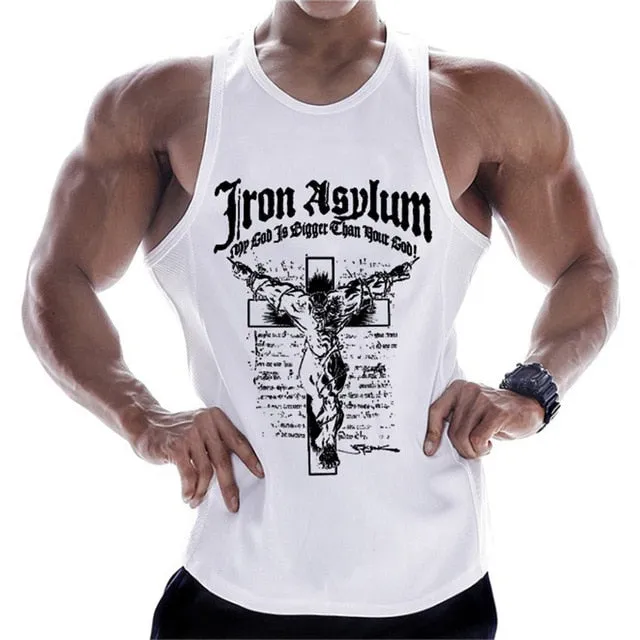 New gyms clothing cotton bodybuilding tank top bodybuilder mens tops sleeveless