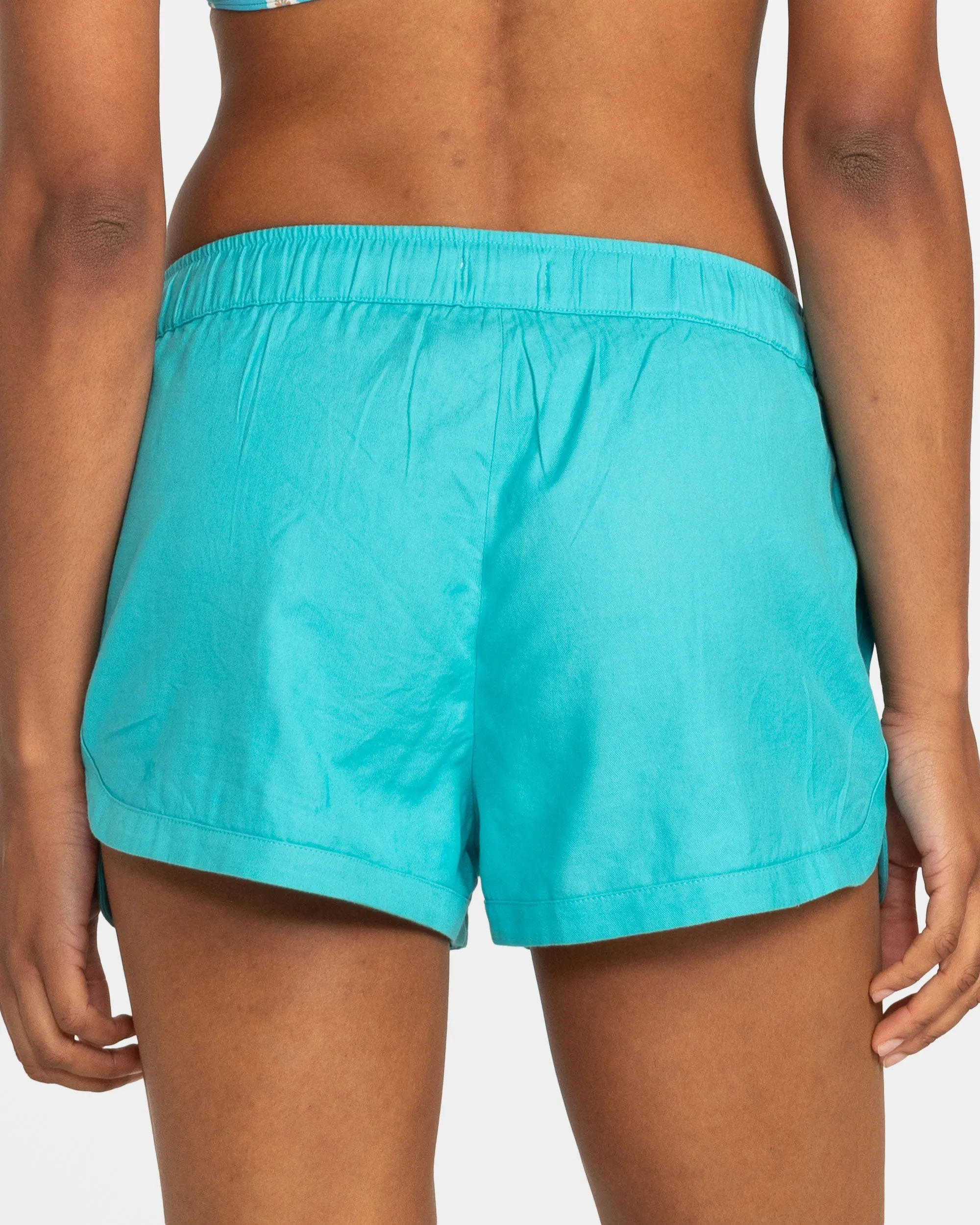 New Impossible Love Elastic Waist Shorts - Maui Blue