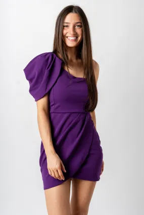 One shoulder mini dress ultra violet