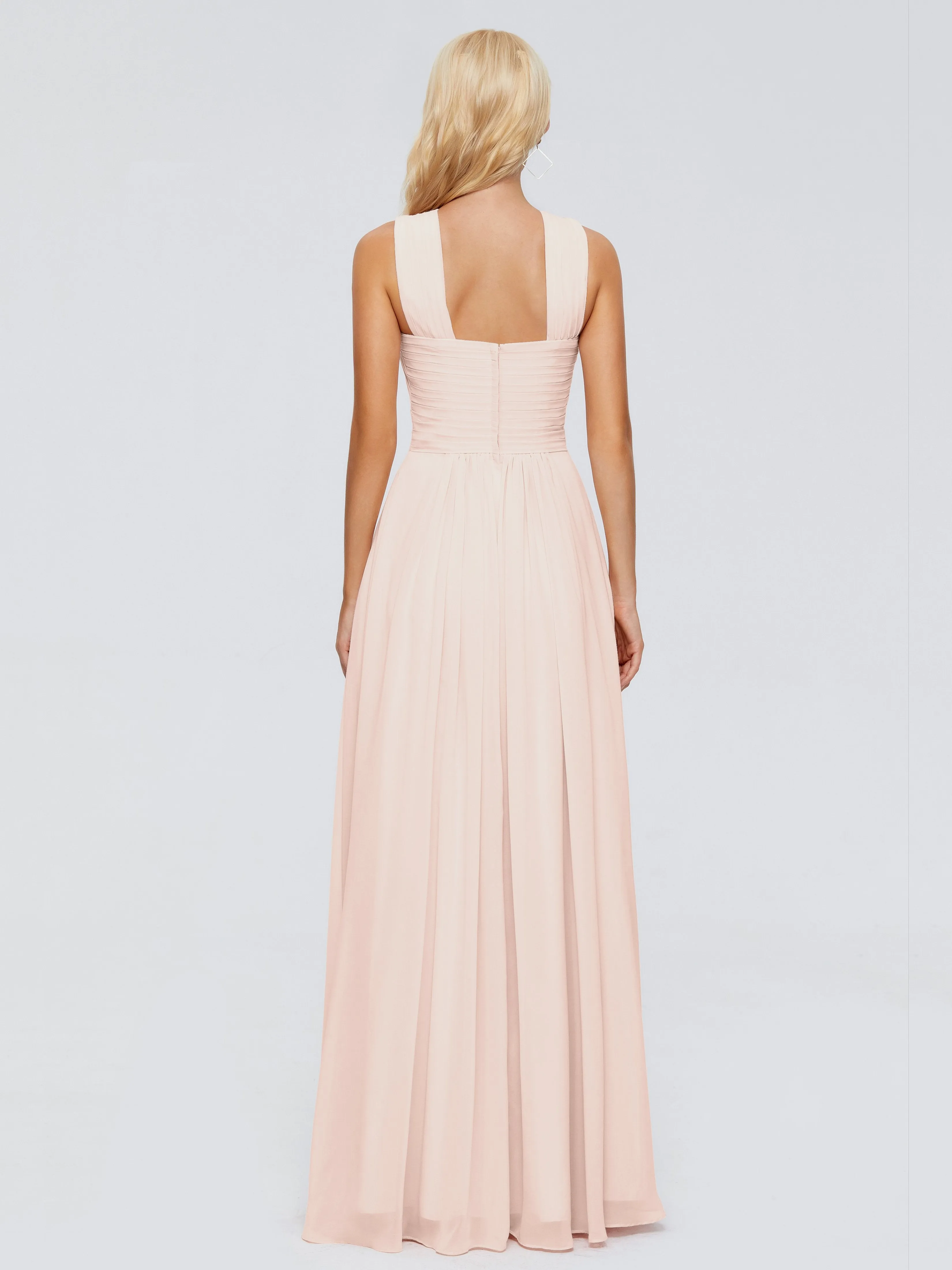 Pearl Pink Bridesmaid Dresses Aliyah Charming A-Line Straps Chiffon Bridesmaid Dresses