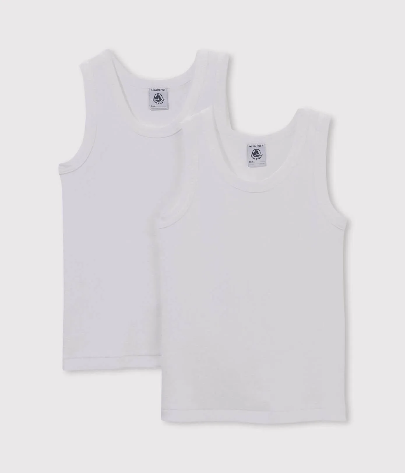 Petit Bateau Pack of 2 white tank tops