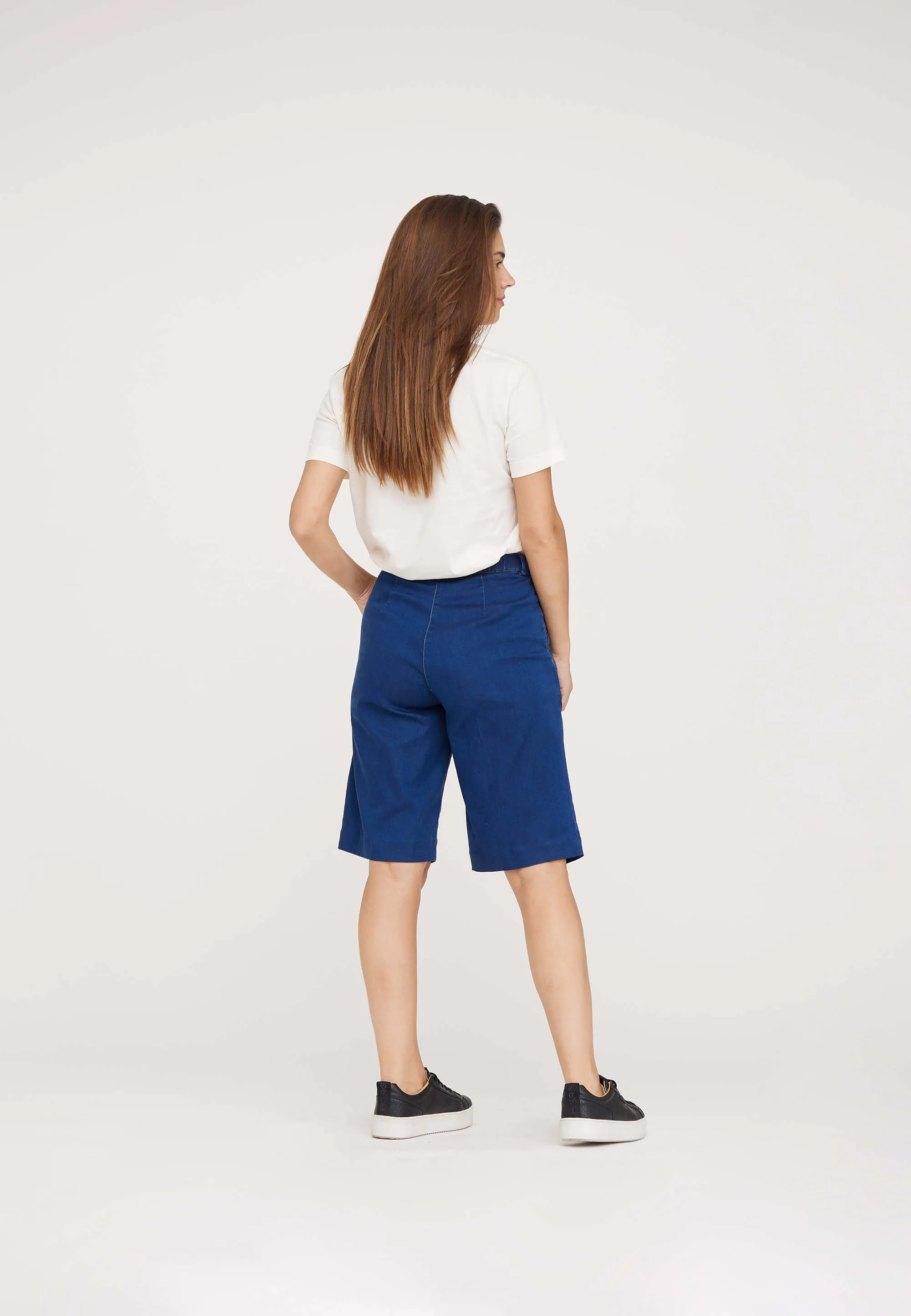 Phoebe Loose Shorts - Medium Blue Denim