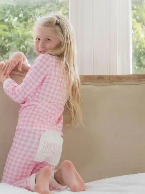Pink Gingham Buttflap Pajamas