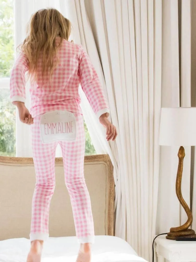 Pink Gingham Buttflap Pajamas