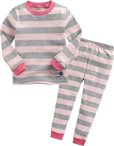 Pinkgrey Kids Colorful Striped Pajamas Set