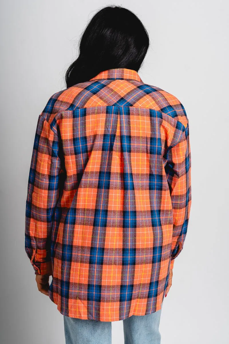 Plaid shirt orange