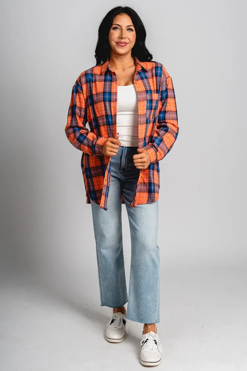 Plaid shirt orange