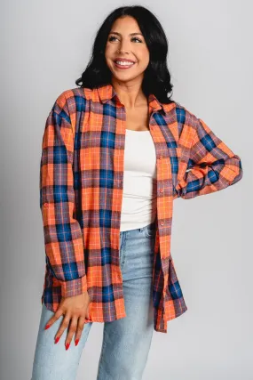 Plaid shirt orange
