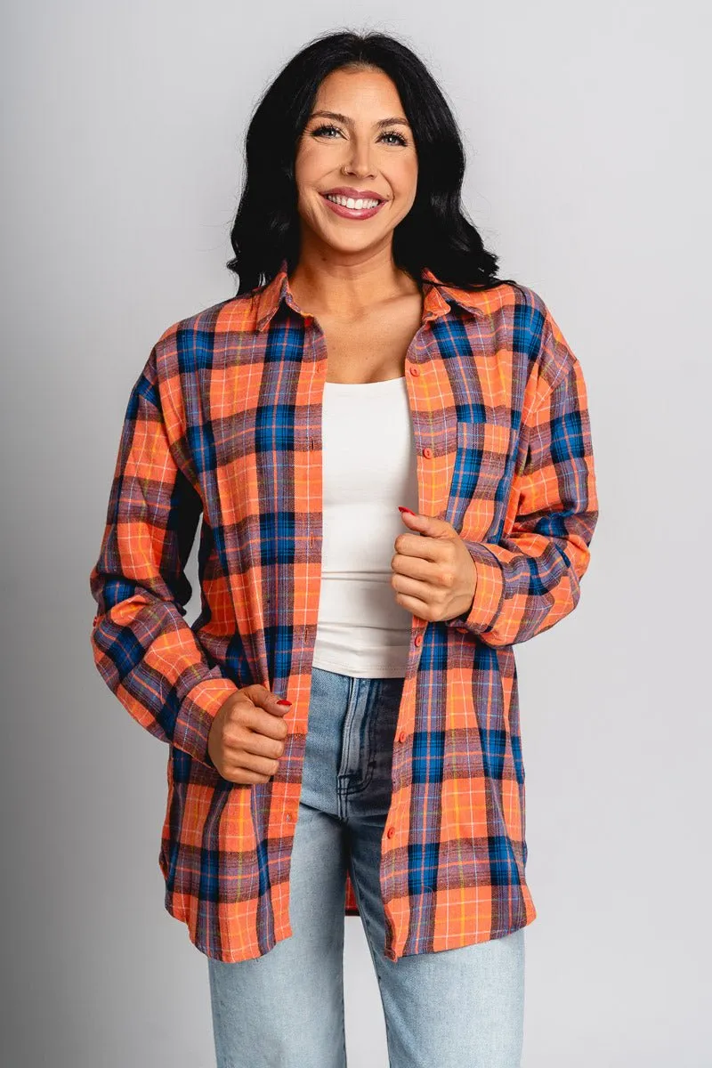 Plaid shirt orange