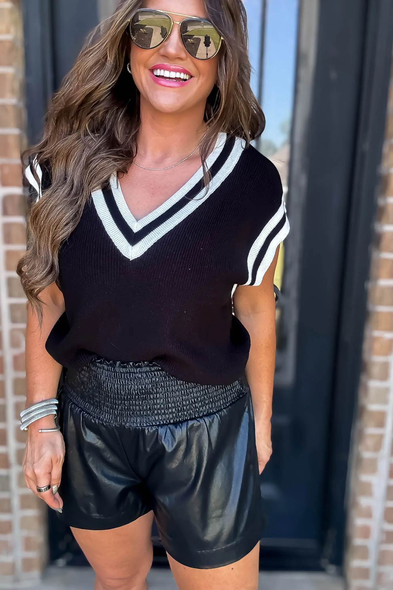 Pleather Black Shorts